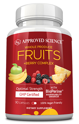 Approved Science® Fruits & Veggies ingredients bottle